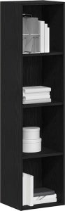 vidaXL Regał biblioteczny Czarny Dąb 36x30x143 cm Drewno klejone 4
