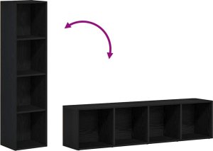 vidaXL Regał biblioteczny Czarny Dąb 36x30x143 cm Drewno klejone 8