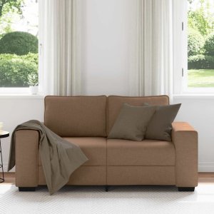 Sofa 2-osobowa brązowa 120 cm tkanina 3