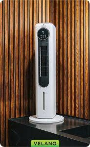 WENTYLATOR KOLUMNOWY WODNY PODŁOGOWY JONIZACJA OSCYLACJA WYŚWIETLACZ PILOT 12