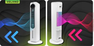 WENTYLATOR KOLUMNOWY WODNY PODŁOGOWY JONIZACJA OSCYLACJA WYŚWIETLACZ PILOT 8