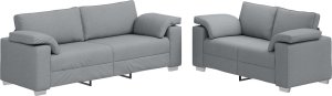 vidaXL Zestaw 2 Jasnoszary Metal, Drewno, Tkanina, Pianka 160x77x82cm 5