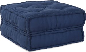vidaXL Pufa Zestaw 2 Indygowy Bawełna 70 x 70 x 36 cm 1