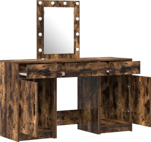 vidaXL Zestaw 3 Wędzony dąb MDF, szkło Duży Schowek Toaletka 4