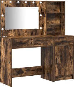 vidaXL Zestaw 2 Wędzone dębowe Drewno inżynieryjne Standardowy Lustro 6