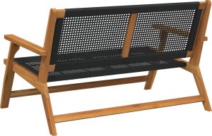 vidaXL Czarny Drewno Średni Wytrzymała Ławka na zewnątrz Prostokątna 4