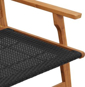 vidaXL Czarny Drewno Średni Wytrzymała Ławka na zewnątrz Prostokątna 7