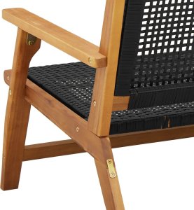 vidaXL Czarny Drewno Średni Wytrzymała Ławka na zewnątrz Prostokątna 9