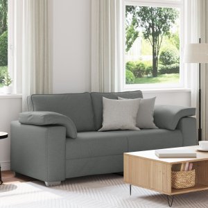 Sofa vidaXL Ciemnoszary Metal, Drewno, Materiał, Pianka 2.5-osobowa 1