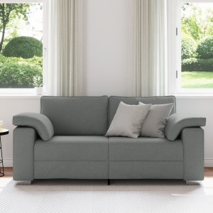 vidaXL Sofa Ciemnoszary Metal, Drewno, Materiał, Pianka 2.5-osobowa 3
