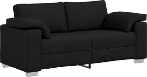vidaXL Sofa Czarna Metal, drewno, tkanina tekstylna, pianka, włókno PP 2