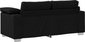 vidaXL Sofa Czarna Metal, drewno, tkanina tekstylna, pianka, włókno PP 4