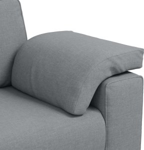 vidaXL Sofa Jasnoszara Metal, Drewno, Textilene, Pianka 2.5 miejscowa 7