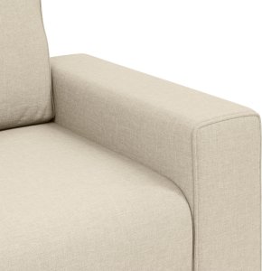 vidaXL Beżowy Tapicerka z tkaniny z drewnianą ramą Standardowy Trwały 7