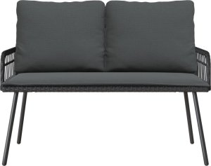 vidaXL Zestaw 2 Czarny Rattan Średni Lekki Sofa ogrodowa 9