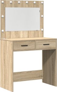 vidaXL Zestaw 2 Sosnowy dąb Drewno inżynieryjne Standard Lustro 3