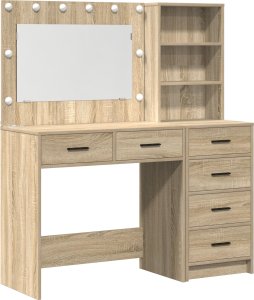 vidaXL Zestaw 2 Sosnowy dąb Drewno inżynieryjne Standard Lustro 6