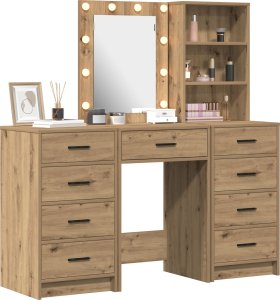 vidaXL Zestaw 3 Dąb rzemieślniczy Materiał drewnopochodny, lustro 2