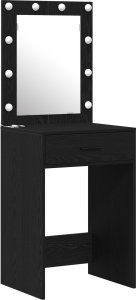 vidaXL Zestaw 2 Czarne dębowe Kompozyt drewniany Średni Toaletka 3