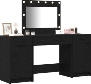 vidaXL 3-częściowy zestaw toaletki z LED, czarny - 3334246 2