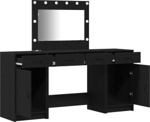 vidaXL 3-częściowy zestaw toaletki z LED, czarny - 3334246 4