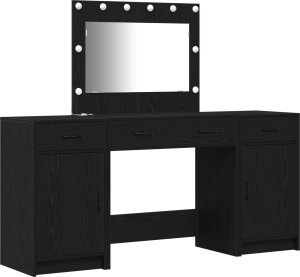 vidaXL 3-częściowy zestaw toaletki z LED, czarny - 3334246 6