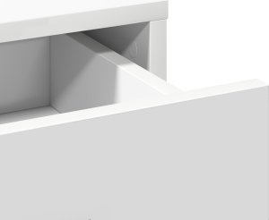 vidaXL Zestaw 3 Biały MDF, Szkło Kompaktowy Toaletka Prostokątna 7