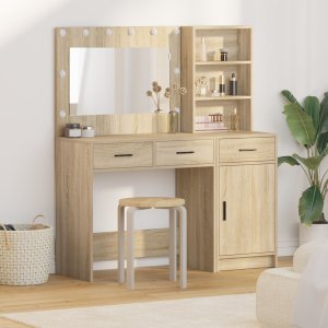 vidaXL Zestaw 2 Sonoma oak MDF Standardowy Toaletka Prostokątny 1