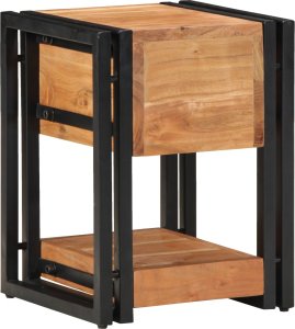 vidaXL Szafka nocna Brązowa Lite drewno akacjowe, Żelazo 30 x 30 x 40 cm 5