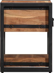 vidaXL Szafka nocna Brązowa Lite drewno akacjowe, Żelazo 30 x 30 x 40 cm 7