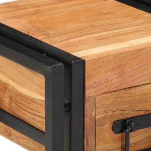 vidaXL Szafka nocna Brązowa Lite drewno akacjowe, Żelazo 30 x 30 x 40 cm 8