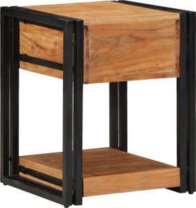 vidaXL Stolik nocny Brązowy Lite drewno akacjowe, Żelazo 40 x 40 x 50 cm 5
