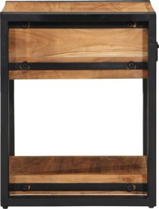 vidaXL Stolik nocny Brązowy Lite drewno akacjowe, Żelazo 40 x 40 x 50 cm 7