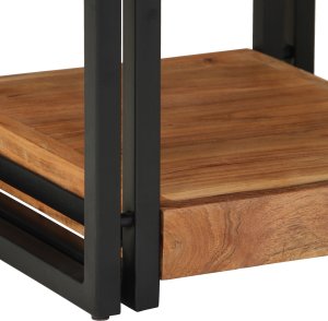 vidaXL Stolik nocny Brązowy Lite drewno akacjowe, Żelazo 40 x 40 x 50 cm 10