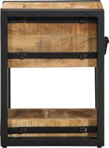 vidaXL Szafka Nocna Brązowa Lite drewno mango, Żelazo 40 x 40 x 40 cm 7