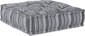 vidaXL Pouf Szary Tkanina (100% bawełna) 70 x 70 x 54 cm Nowoczesny pouf 3