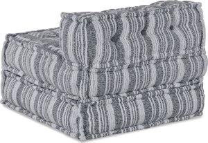 vidaXL Pouf Szary Tkanina (100% bawełna) 70 x 70 x 54 cm Nowoczesny pouf 4