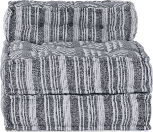 vidaXL Pouf Szary Tkanina (100% bawełna) 70 x 70 x 54 cm Nowoczesny pouf 5