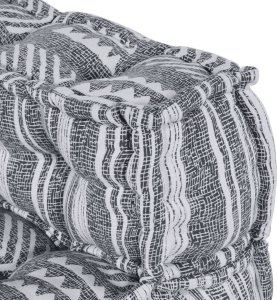 vidaXL Pouf Szary Tkanina (100% bawełna) 70 x 70 x 54 cm Nowoczesny pouf 7