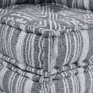 vidaXL Pouf Szary Tkanina (100% bawełna) 70 x 70 x 54 cm Nowoczesny pouf 9