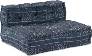 pufa vidaXL indygo Materiał (100% bawełna) 70 x 70 x 54 cm 3