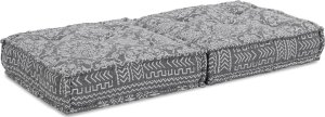 vidaXL Pufa Szara Materiał: 100% bawełna 70 x 70 x 36 cm Pufa bawełniana 2