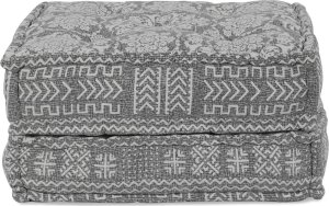 vidaXL Pufa Szara Materiał: 100% bawełna 70 x 70 x 36 cm Pufa bawełniana 3