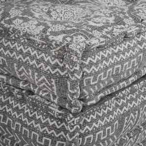 vidaXL Pufa Szara Materiał: 100% bawełna 70 x 70 x 36 cm Pufa bawełniana 5