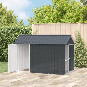 vidaXL Ciemnoszara Ocynkowana stal 112 x 215 x 141 cm Trwała 3