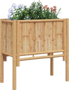 vidaXL Naturalny bambus Metal ocynkowany 70x35x70 cm Dekoracyjne wstawki 7