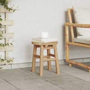 vidaXL Natural Bamboo Bamboo Compact Lightweight Bamboo Stool Round 1
