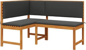 vidaXL Antracytowy Lite drewno Wiele miejsc Sofa ogrodowa Nowoczesna 2