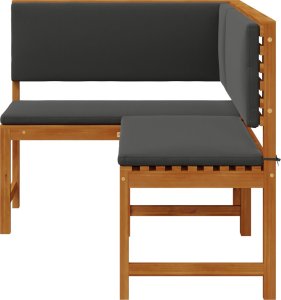 vidaXL Antracytowy Lite drewno Wiele miejsc Sofa ogrodowa Nowoczesna 6