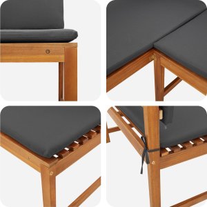 vidaXL Antracytowy Lite drewno Wiele miejsc Sofa ogrodowa Nowoczesna 7